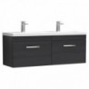 Athena 1200mm Wall Hung 2-Drawer Double Basin Vanity Units