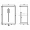 Athena 600mm Freestanding Cupboard Vanity Units