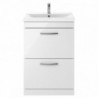 Athena 600mm Freestanding Double Drawer Vanity Units