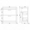 Athena 800mm Freestanding Double Drawer Vanity Units