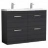 Athena 1200mm Freestanding 4-Drawer Double Basin Vanity Units