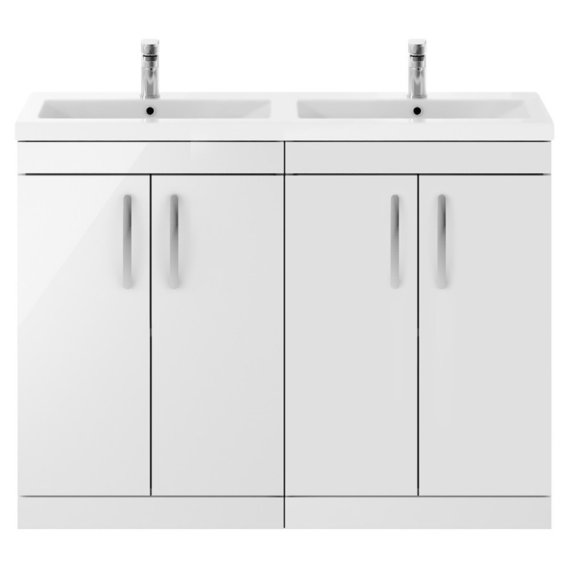 Athena 1200mm Freestanding 2-Cupboard Double Basin Vanity Units