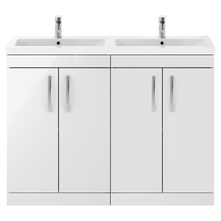 Athena 1200mm Freestanding 2-Cupboard Double Basin Vanity Units