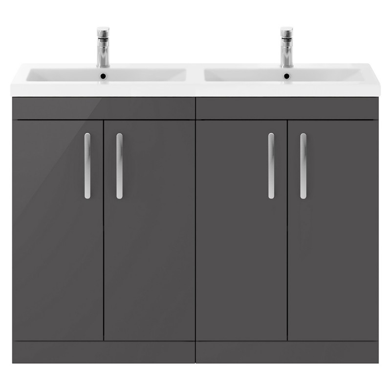 Athena 1200mm Freestanding 2-Cupboard Double Basin Vanity Units