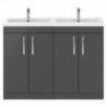 Athena 1200mm Freestanding 2-Cupboard Double Basin Vanity Units