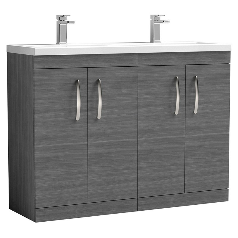 Athena 1200mm Freestanding 2-Cupboard Double Basin Vanity Units