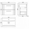 Deco 600mm Wall Hung Double Drawer Vanity Units