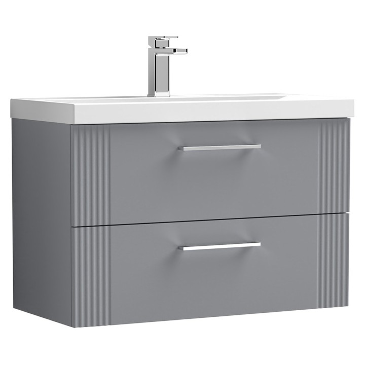 Deco 800mm Wall Hung Double Drawer Vanity Units
