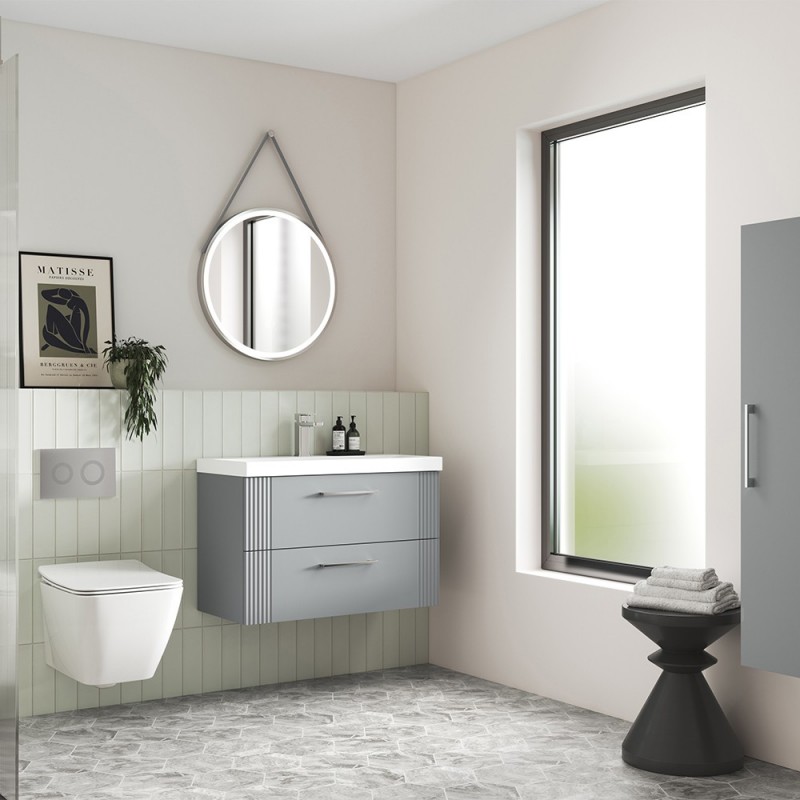 Deco 800mm Wall Hung Double Drawer Vanity Units