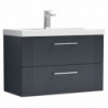 Deco 800mm Wall Hung Double Drawer Vanity Units