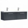 Deco 1200mm Wall Hung Double Drawer Double Basin Vanity Units