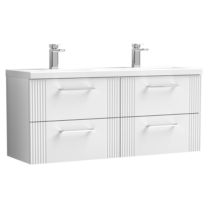 Deco 1200mm Wall Hung 4-Drawer Double Basin Vanity Units