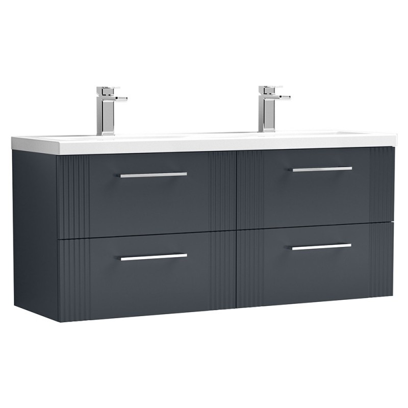 Deco 1200mm Wall Hung 4-Drawer Double Basin Vanity Units