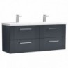 Deco 1200mm Wall Hung 4-Drawer Double Basin Vanity Units