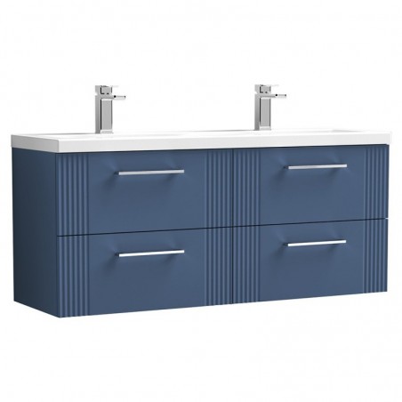 Deco 1200mm Wall Hung Four Drawer Double Basin Vanity Units