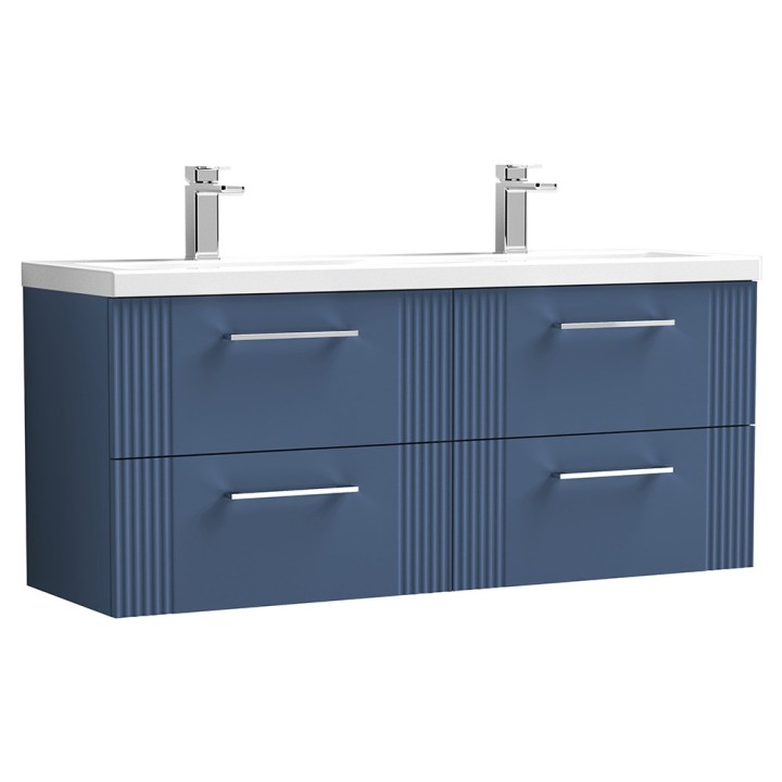 Deco 1200mm Wall Hung Four Drawer Double Basin Vanity Units