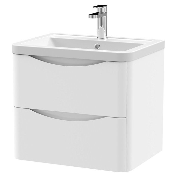 Lunar 600mm Wall Hung Double Drawer Vanity Units