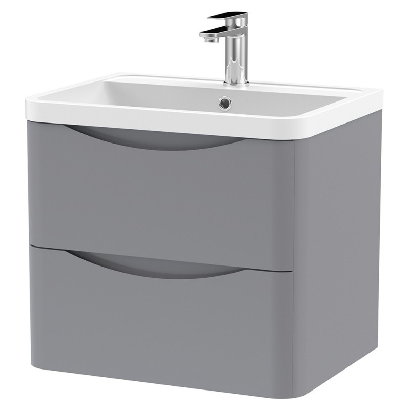 Lunar 600mm Wall Hung Double Drawer Vanity Units