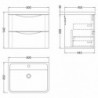 Lunar 600mm Wall Hung Double Drawer Vanity Units