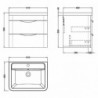 Parade 600mm Wall Hung Double Drawer Vanity Units