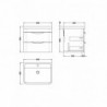 Parade 600mm Wall Hung Double Drawer Vanity Units