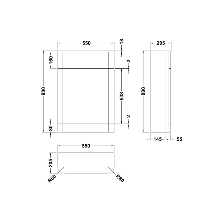 Parade 550mm Back-To-Wall WC Units