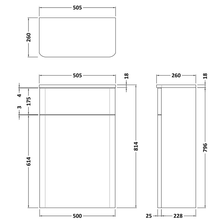 Core 500mm Back-To-Wall WC Units