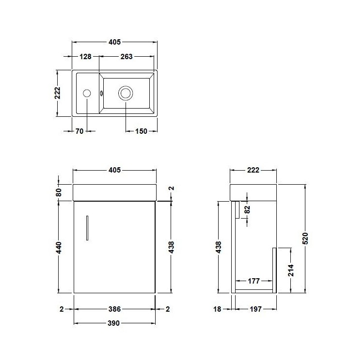 Vault 400mm Freestanding Compact Basin Vanity Units