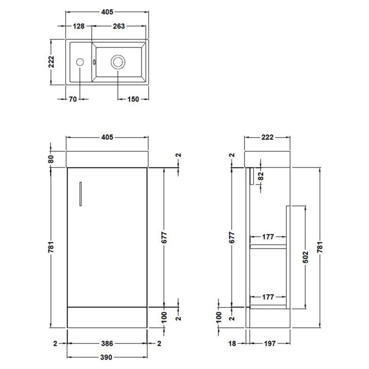 Vault 400mm Freestanding Compact Basin Vanity Units