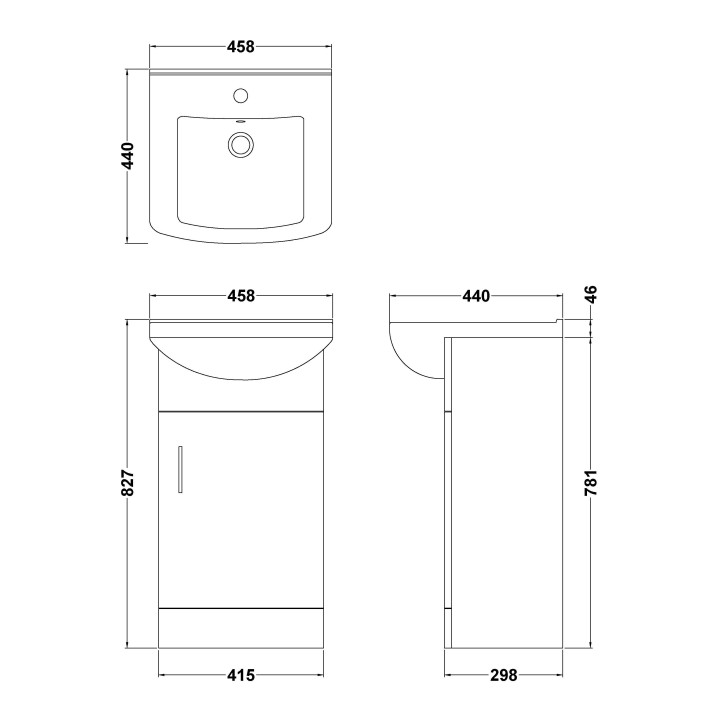 Mayford 450mm Freestanding Cupboard Vanity Units