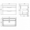 Parade 800mm Wall Hung Double Drawer Vanity Units