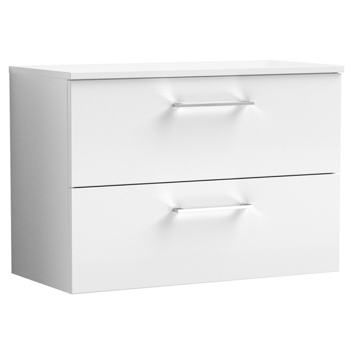 Arno 800mm Wall Hung Double Drawer Worktop Vanity Units