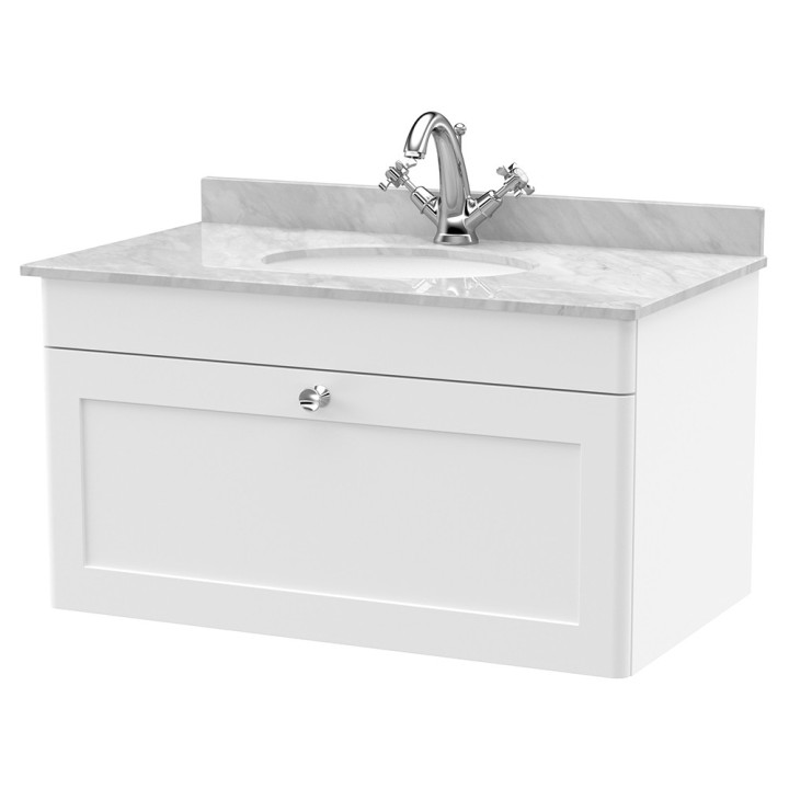 Classique 800mm Wall Hung Traditional Drawer Vanity Units With Worktops