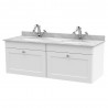 Classique 1200mm Wall Hung Traditional Drawer Vanity Units With Worktops