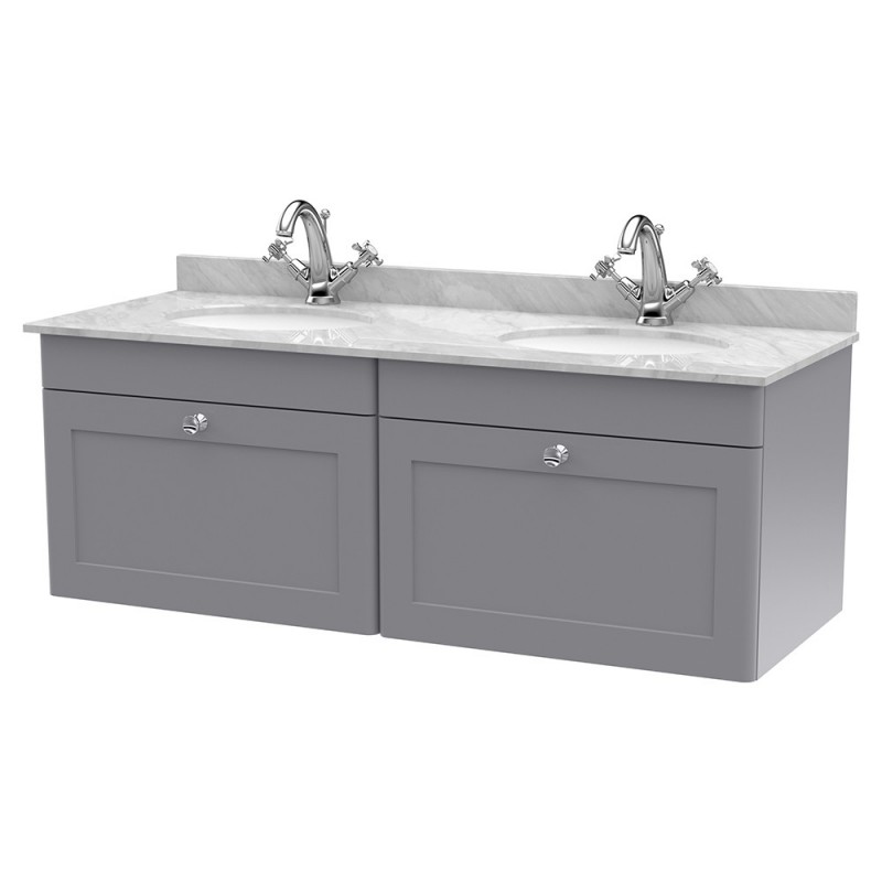 Classique 1200mm Wall Hung Traditional Drawer Vanity Units With Worktops