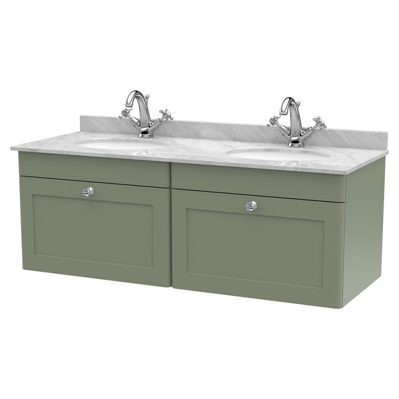 Classique 1200mm Wall Hung Traditional Drawer Vanity Units With Worktops