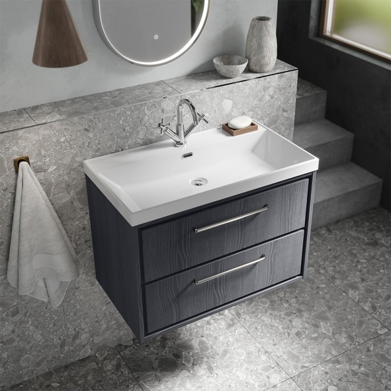 Lille 800mm Wall Hung Double Drawer Vanity Units