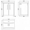 Juno 500mm Wall Hung Cabinet Vanity Units