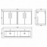 Juno 1200mm Wall Hung Double Cabinet Units