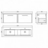 Juno 1200mm Wall Hung Double Drawer Units