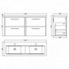 Juno 1200mm Wall Hung Four Drawer Units