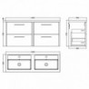 Juno 1200mm Wall Hung Four Drawer Units