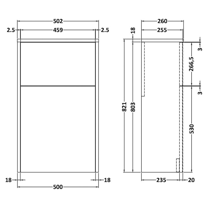 Juno 500mm Back-To-Wall WC Units