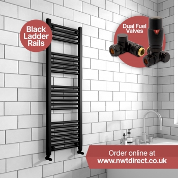 ⚫️Black Ladder Rails - Available in central heat or electric form.Pair with our Dual Fuel Valves for the best of both worlds.nwtdirect.co.uk#bathroom #shower #decor #waterproof #inspo #homedecor #heating #towelrail #plumbing #radiators #insta ...