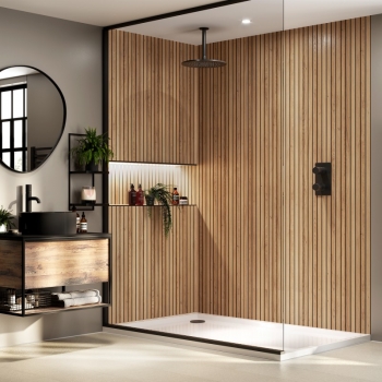 Shop our range of black #bathroom fixings, rustic shower panels and LVT flooring.www.nwtdirect.co.uk#shower #homedecor #heating #towelrail #radiators #interiordesign #newhome #interiorinspo #decorinspo #plumbing #plumbinglife #elegant #interior ...